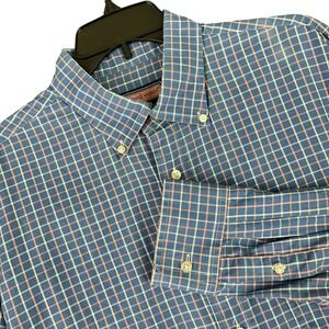 Vineyard Vines Murray Shirt Plaid Button Down Long Sleeve Cotton Blue XL Mens